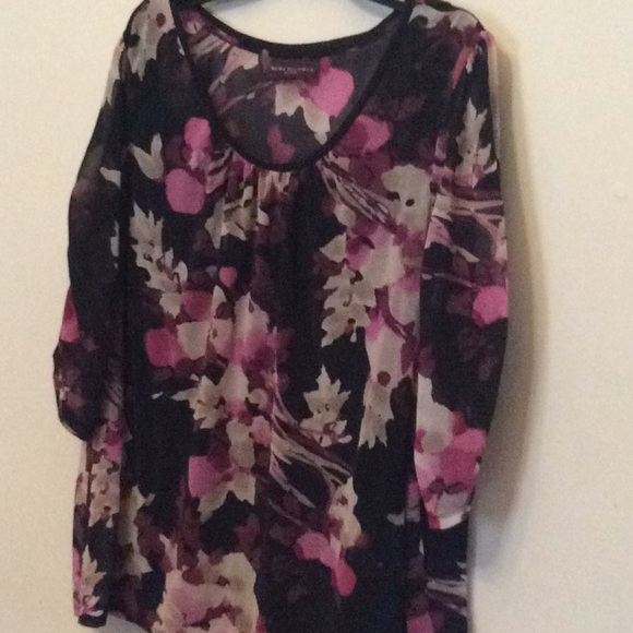 Dana Buchman Fancy Floral Blouse w Cami - Picture 2 of 5